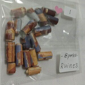 One-of-a-kind handmade/hand rolled paper beads/jewelry making/craft supplies/DIY